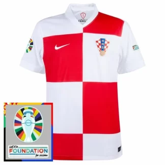Moški Nogometni dresi Hrvaška Domači Euro 2024 bela rdeča