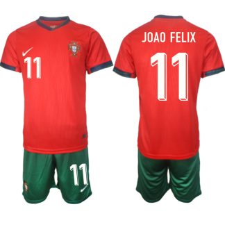 Novo Moški Nogometni dresi Portugalska Domači Euro 2024 rdeča zelena Joao Felix 11