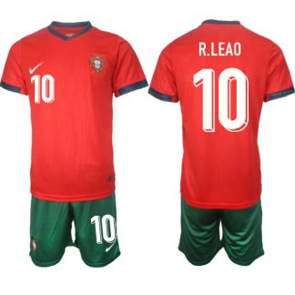 Novo Moški Nogometni dresi Portugalska Domači Euro 2024 rdeča zelena Rafael Leao 10