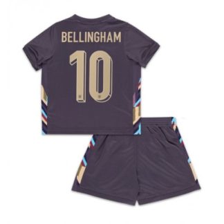 Novo Otroški Nogometni Dresi Reprezentance za otroke Anglija Gostujoči Euro 2024 Jude Bellingham 10