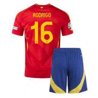 Novo Otroški Nogometni dresi za otroke Španija Domači Euro 2024 tisk Rodri Hernandez 16