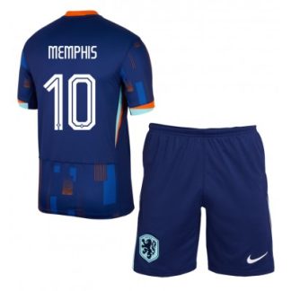 Novo Otroški Nogometni dresi kompleti Nizozemska Gostujoči Euro 2024 Memphis Depay 10