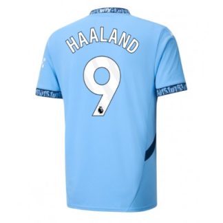 Poceni Moški Nogometni dresi Manchester City Domači 2024-25 modra Kratek Rokav Erling Haaland 9