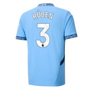 Poceni Moški Nogometni dresi Manchester City Domači 2024-25 modra Kratek Rokav Ruben Dias 3