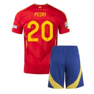 Poceni Otroški Nogometni dresi za otroke Španija Domači Euro 2024 tisk Pedri Gonzalez 20