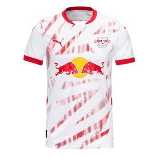 Najnovejša izdaja Moški Nogometni dresi RB Leipzig Domači 2024-25 bela rdeča Kurzarm