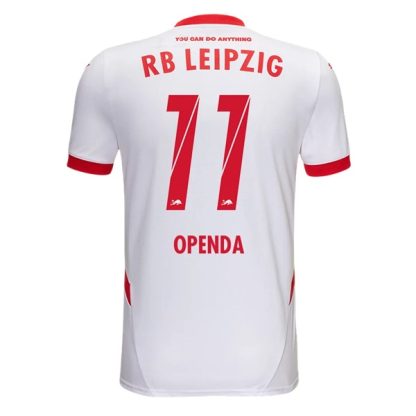 Najnovejša izdaja Moški Nogometni dresi RB Leipzig Domači 2024-25 bela rdeča Kurzarm Openda 11